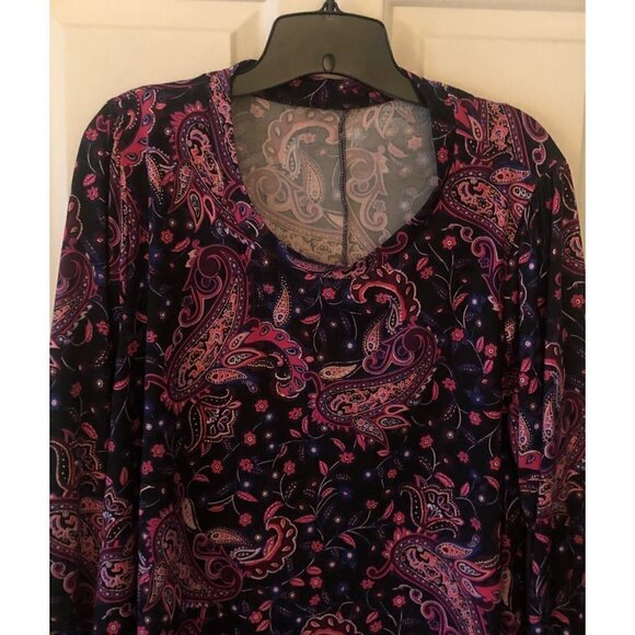 NWOT Lane Bryant Blouse Swing Top with Colorful Paisleys Flowers Size 18/20 - Picture 7 of 9